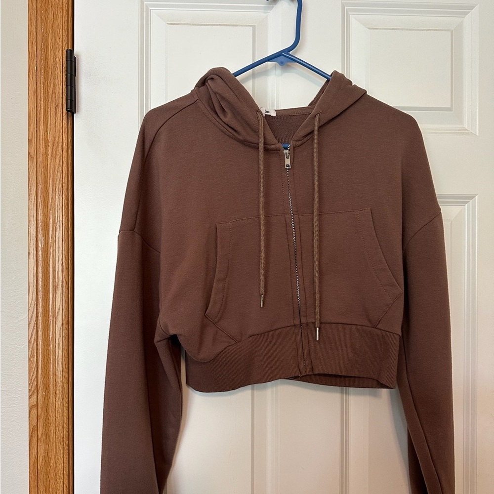 Garage cropped zip up hoodie